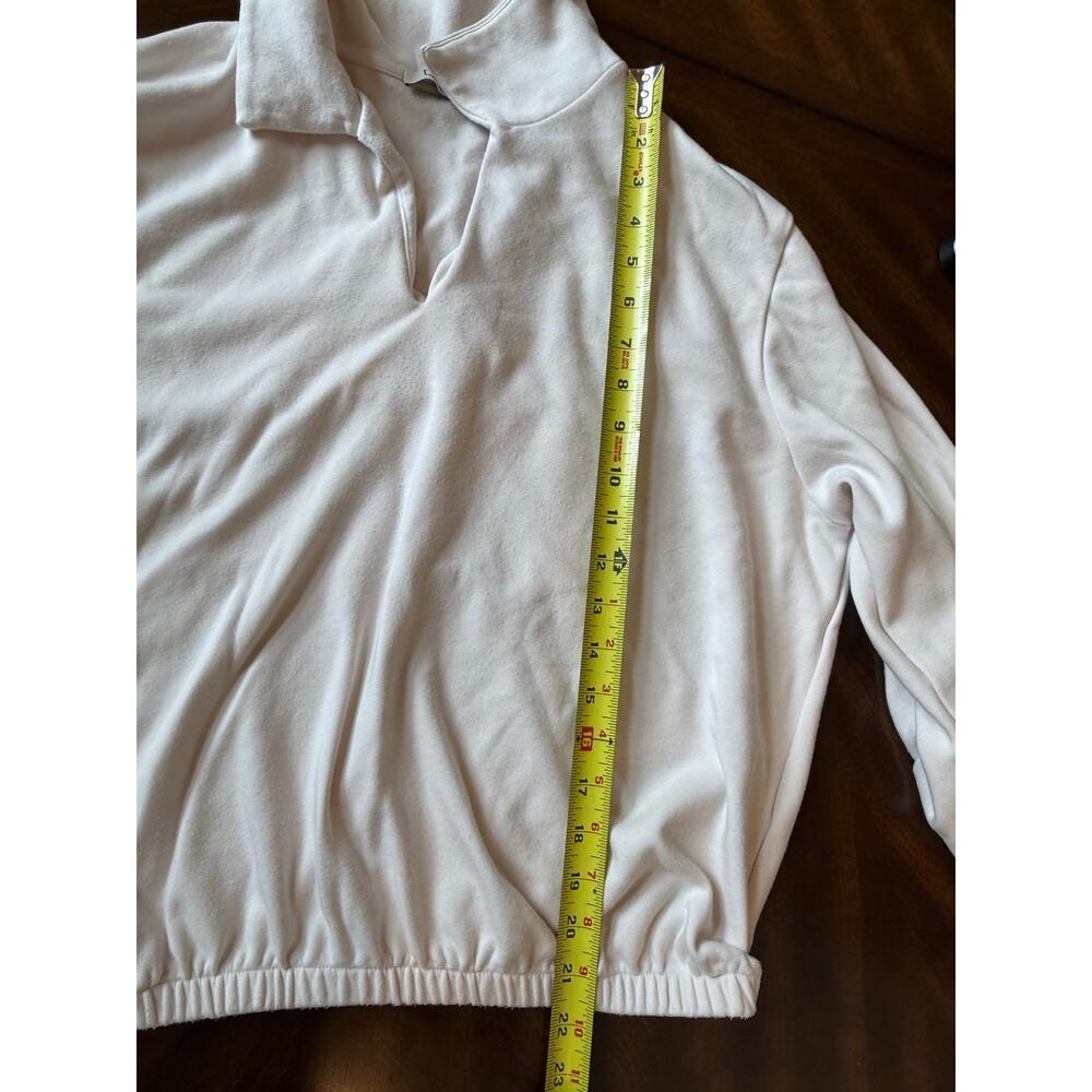 AYR Women Pullover Sweater XL Cream Collared Minimalist Comfy Relaxed Cozy Soft - Picture 6 of 10